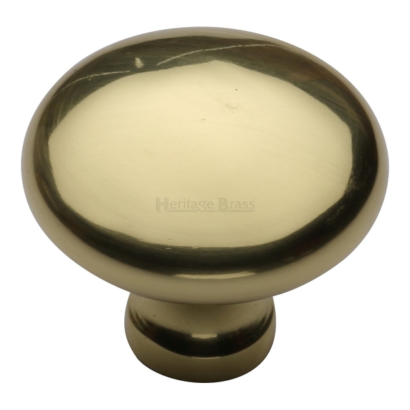 C113 38-PB • 38 x 16 x 32mm • Polished Brass • Heritage Brass Bun Cabinet Knob